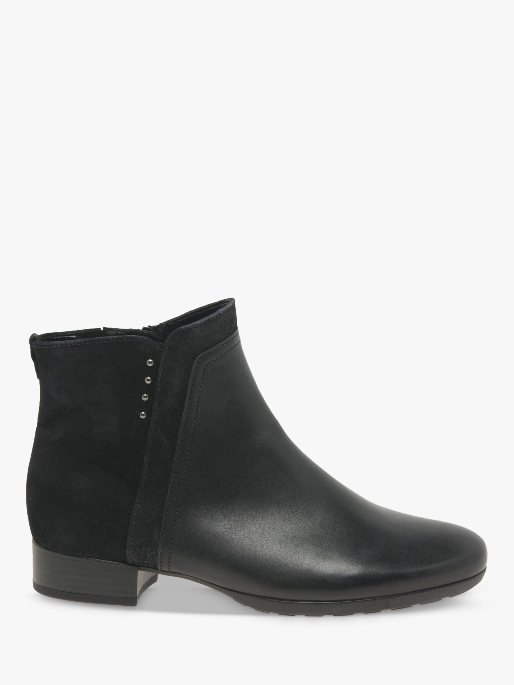 Gabor Breck Wide Fit Contrast Back Leather Ankle Black at Lewis & Partners