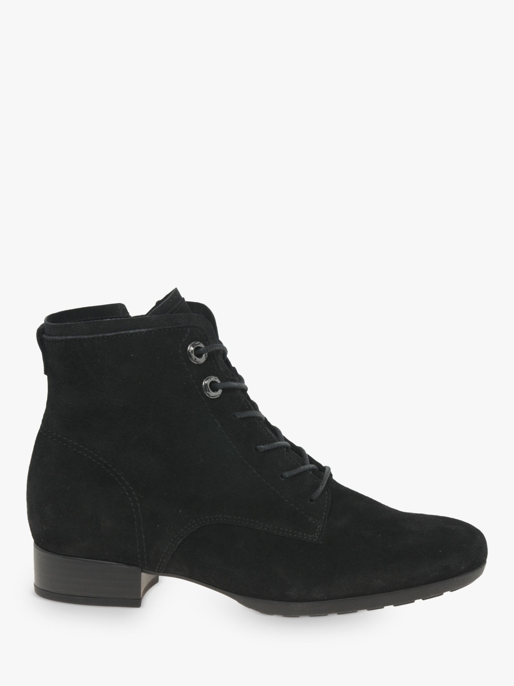 Intolerable Withdrawal eel Gabor Boat Wide Fit Suede Lace Up Ankle Boots, Black at John Lewis &  Partners