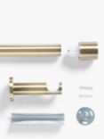 John Lewis Fixed Eyelet Curtain Pole Kit with Stud Finial, Dia.28mm