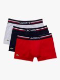 Lacoste Three Tone Waistband Iconic Trunks, Pack of 3