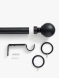 John Lewis Extendable Dual Function Curtain Pole Kit, Dia.25/28mm, Matt Black