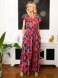 HotSquash Circle Geo Print Wrap Front Maxi Dress