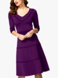 HotSquash Contrast Ribbing Tiered Dress, Purple