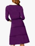 HotSquash Contrast Ribbing Tiered Dress, Purple