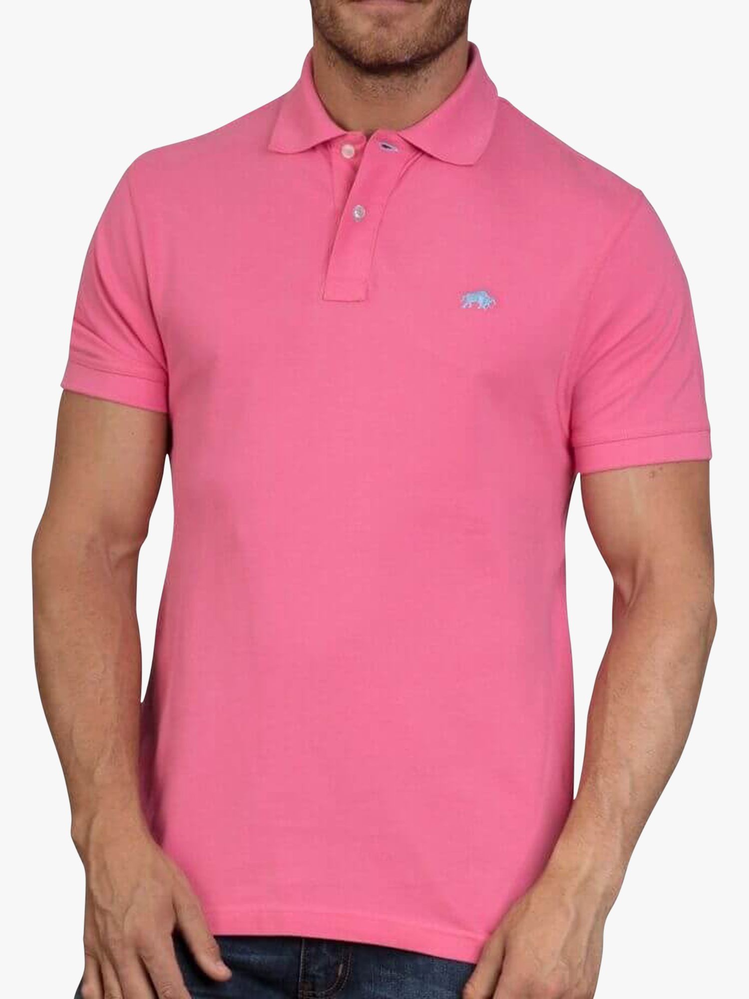 Veraangenamen Terughoudendheid schijf Raging Bull Classic Organic Cotton Pique Polo Shirt, Pink at John Lewis &  Partners