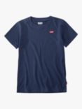 Levi's Kids' Batwing Embroidered Logo Short Sleeve T-Shirt, Navy