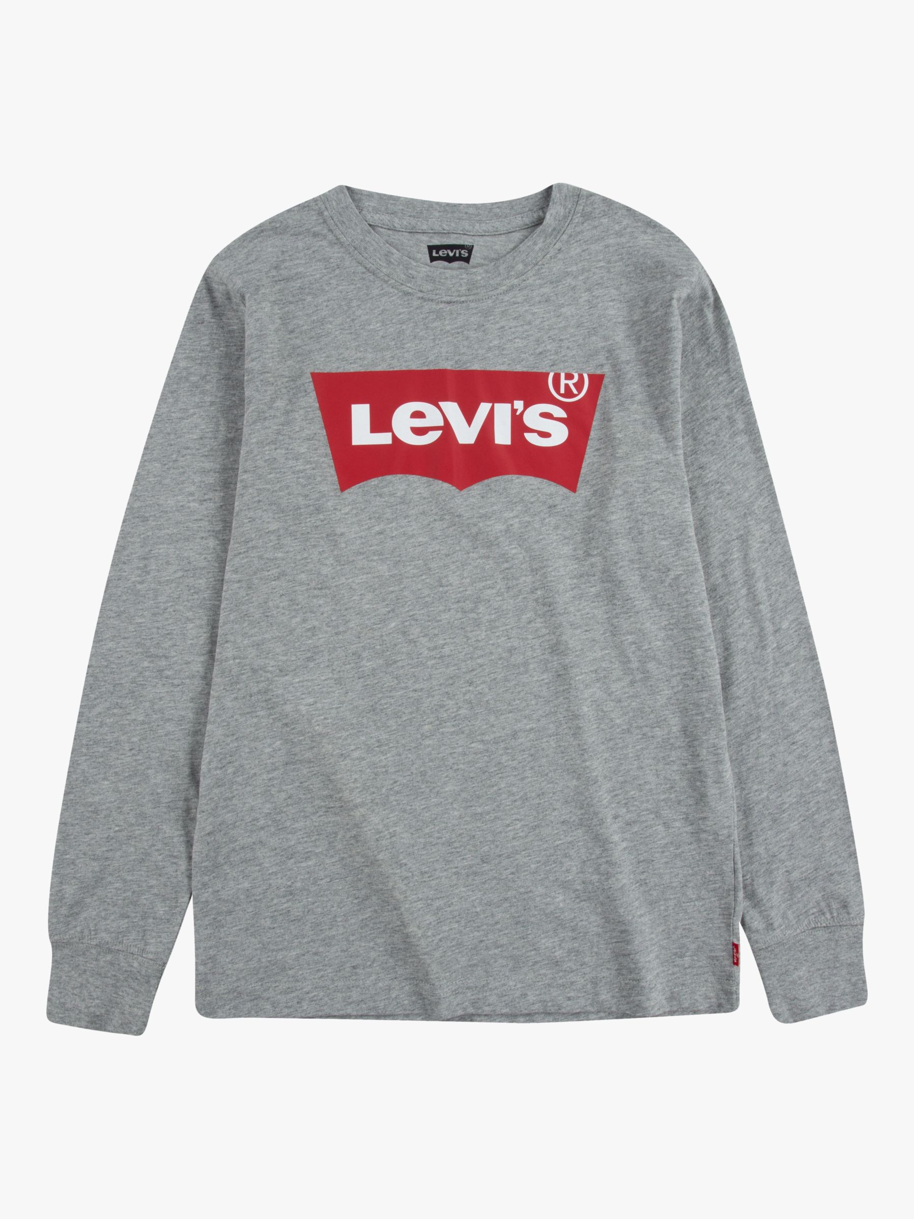 Levi's Kids' Batwing Long Sleeve T-Shirt, Grey at John Lewis &