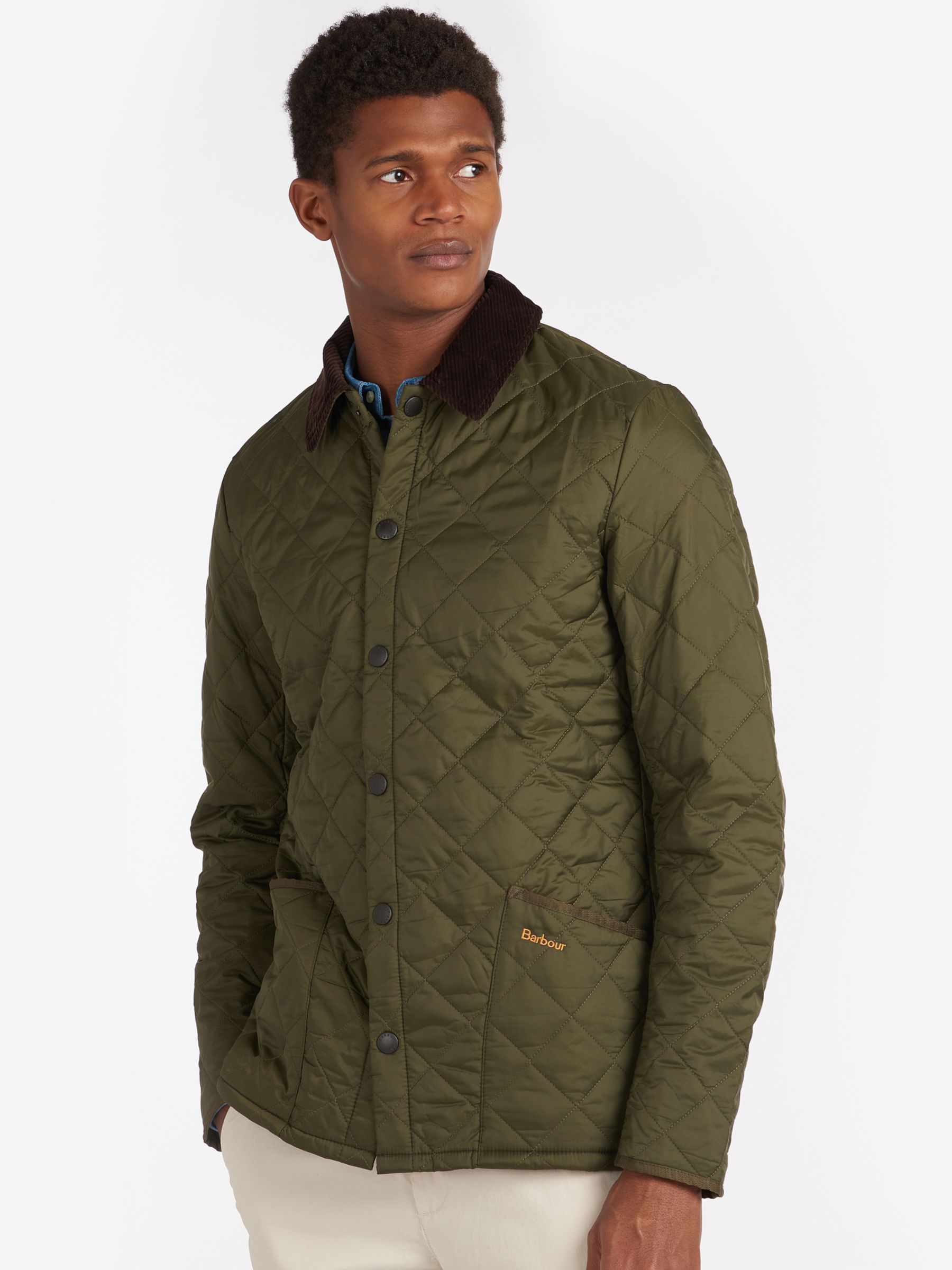 domein ontploffing cursief Barbour Heritage Liddesdale Quilted Jacket, Olive at John Lewis & Partners