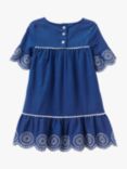 Crew Clothing Kids' Broderie Anglaise Dress, Blue, Blue