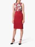 Hobbs Dora Floral Jacquard Shift Dress, Red/Multi