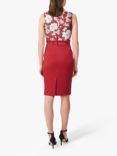 Hobbs Dora Floral Jacquard Shift Dress, Red/Multi