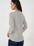 Crew Clothing Essential Breton Stripe Top, White/Navy