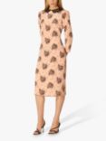 L.K.Bennett Yoko Floral Silk Midi Dress, Pink