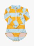 Roarsome Kids' Cub Striped Long Sleeve Swimsuit, Yellow/Blue