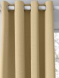 John Lewis Premium Faux Silk Slub Pair Blackout/Thermal Lined Eyelet Curtains, Gold