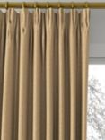 John Lewis Herringbone Weave Pair Lined Pencil Pleat Curtains, Ochre