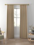 John Lewis Herringbone Weave Pair Lined Pencil Pleat Curtains, Ochre