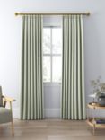 John Lewis Cotton Slub Lined Pencil Pleat Curtains, Linden Green