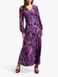 HotSquash Damson Floral Print Maxi Dress, Purple
