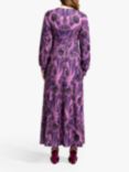 HotSquash Damson Floral Print Maxi Dress, Purple