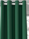 John Lewis Velvet Pair Lined Eyelet Curtains, Emerald