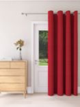 John Lewis Textured Weave Recycled Polyester Thermal Lined Eyelet Door Curtain, Red