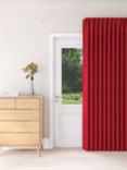 John Lewis Textured Weave Recycled Polyester Thermal Lined Pencil Pleat Door Curtain, Red