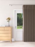 John Lewis Textured Weave Recycled Polyester Thermal Lined Pencil Pleat Door Curtain, Mocha