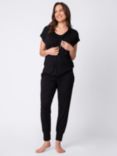 Seraphine Karen Plain Maternity & Nursing Loungewear Set, Black
