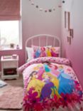 Disney Princesses Reversible Pure Cotton Duvet Cover and Pillowcase Set, Single, Pink/Multi
