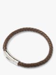 Simon Carter Newquay Men's Braided Leather Bracelet, Brown