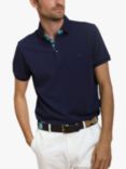 KOY Stripe Detail Short Sleeve Polo Shirt, Navy