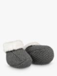 The Little Tailor Baby Knitted Booties, Charcoal Grey
