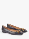 L.K.Bennett Charlotte Leather Snaffle-Detail Flats, Black