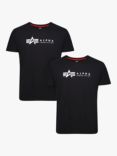 Alpha Industries Crew T-Shirt, Pack of 2, Black