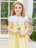 Trotters Kids' Rose Hand-Smocked Dress, Lemon