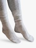 Pure Collection Cashmere Blend Socks, Ice Grey