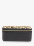 Whistles Neve Leather Leopard Print Travel Jewellery Box, Brown