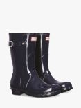 Hunter Original Short Gloss Wellington Boots, Navy