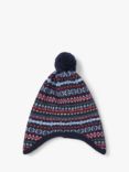 Trotters Baby Fair Isle Wool and Cashmere Blend Bobble Hat, Navy