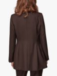 Whistles Savine Collarless Tailored Jacket, Chocolate