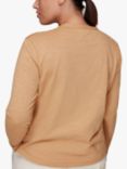 Whistles Organic Cotton Long Sleeve Top, Beige