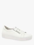 Gabor Wisdom Leather Flatform Trainers, White