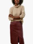 Baukjen Carmen Leather Midi Skirt, Redwood