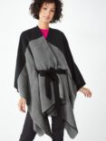 HUSH Beadle Colour Block Poncho, Grey/Black