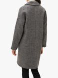 Phase Eight Lailla Check Print Cocoon Coat, Black/Grey