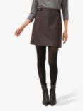 Phase Eight Nadine Leather Mini Skirt, Mulberry