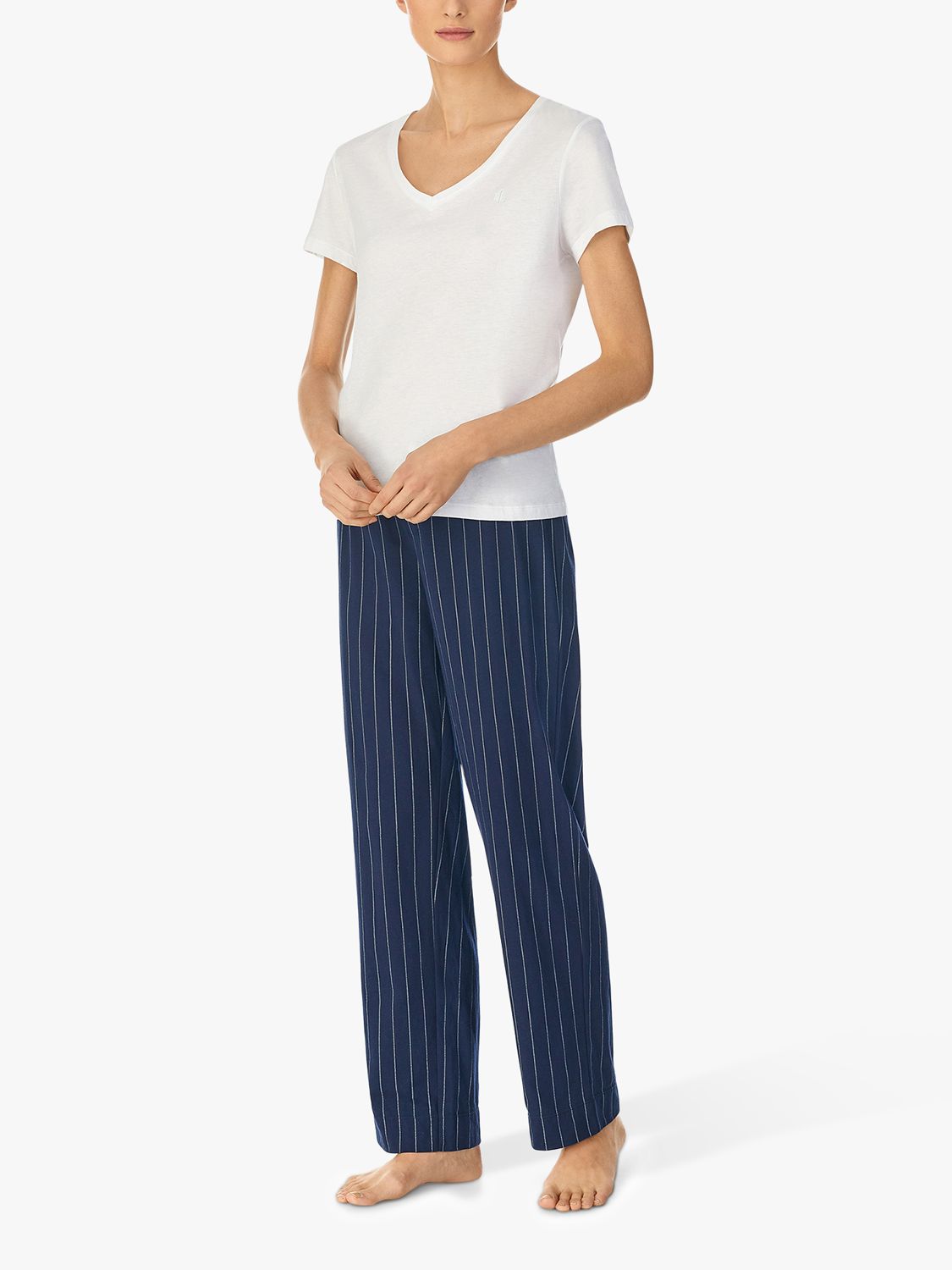 Lauren Ralph Lauren Core Stripe Cotton Pyjama Boxer Shorts, Blue at John  Lewis & Partners