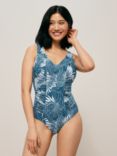 John Lewis Mirage Side Ruched Swimsuit, Teal