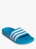 adidas Kids' Adilette Aqua Sliders, Solar Blue/Cloud White
